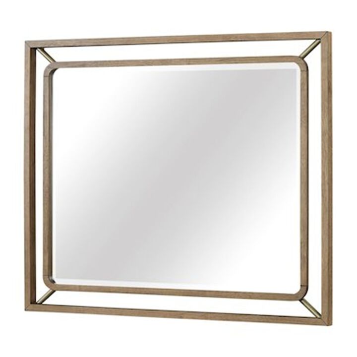 Aurora Wood & Metal Mirror