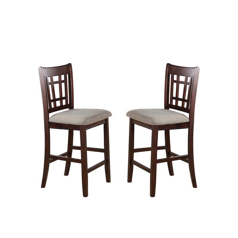 Simple Relax Neena Height Chair with Beige Upholstered Seat, Set of 2, Brown image number 0