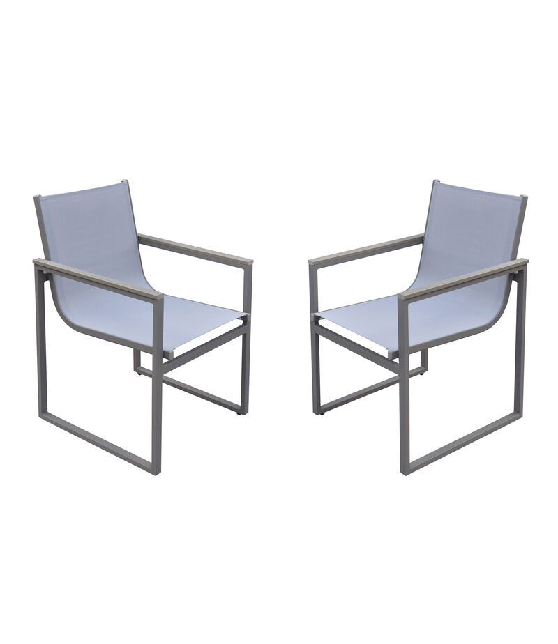 Durable Metal Outdoor Dining Chair Set of Two for Backyard Seating