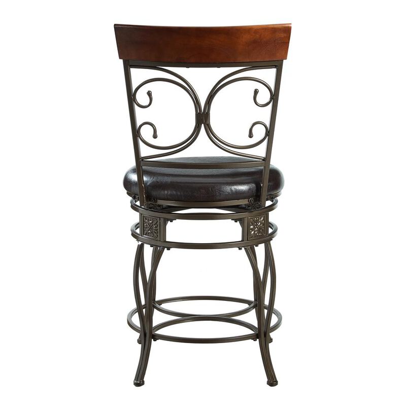 Powell Big and Tall Back to Back Scroll Counter Stool