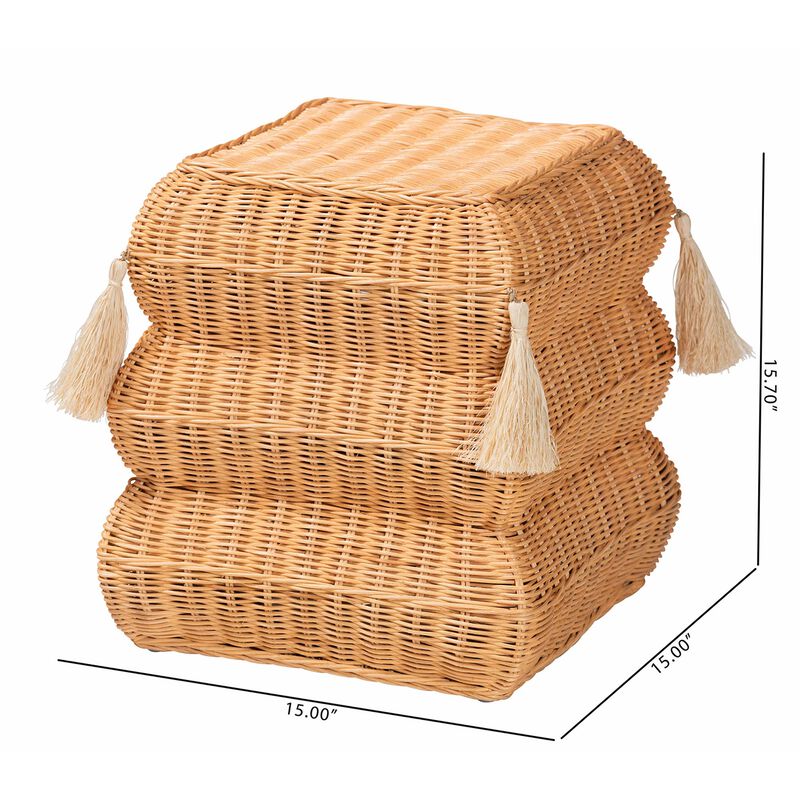 Noura Natural Rattan Footstool image number 5