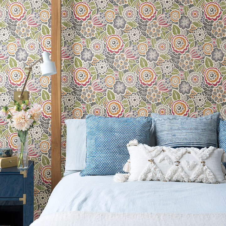 Lucy Multicolor Floral Wallpaper (Set of 2)