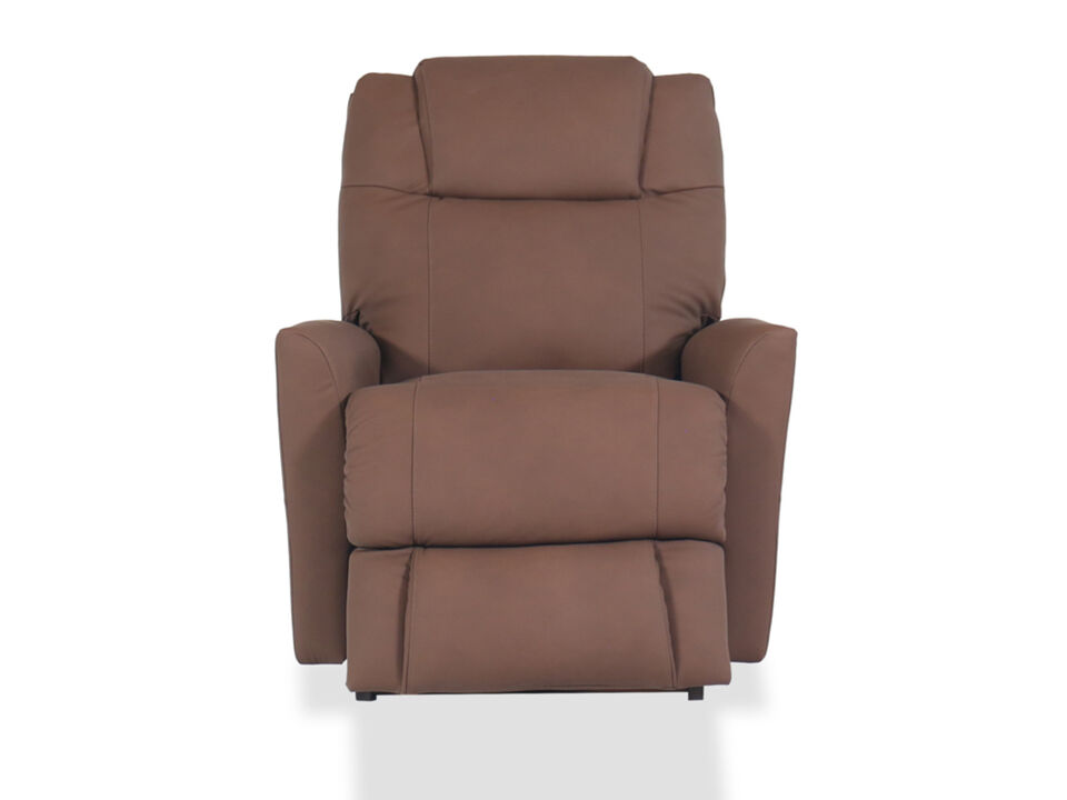 Sparrow Chestnut Leather Power Rocking Recliner with Headrest