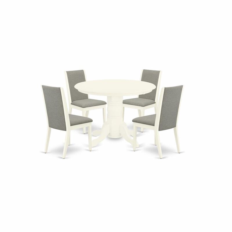 East West Furniture Dining Room Set Linen White