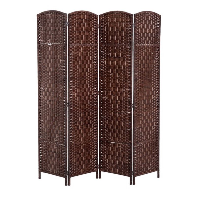 4-Panel Privacy Screen Portable Room Divider with Hinged Design