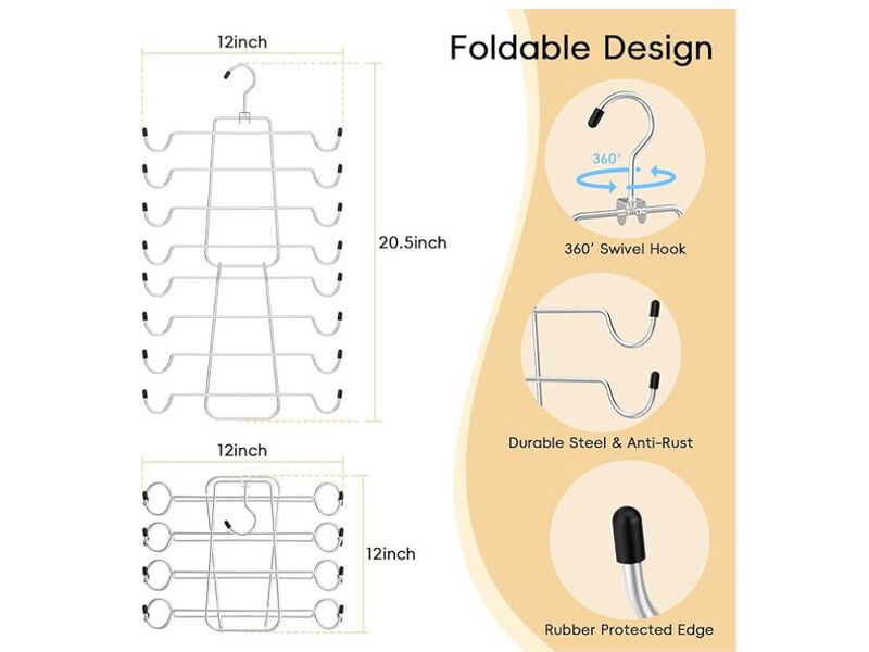 4 Pack Space Saving Hangers，2Pack Tank Top Hanger And 2Pack Leggings Organizers image number 2