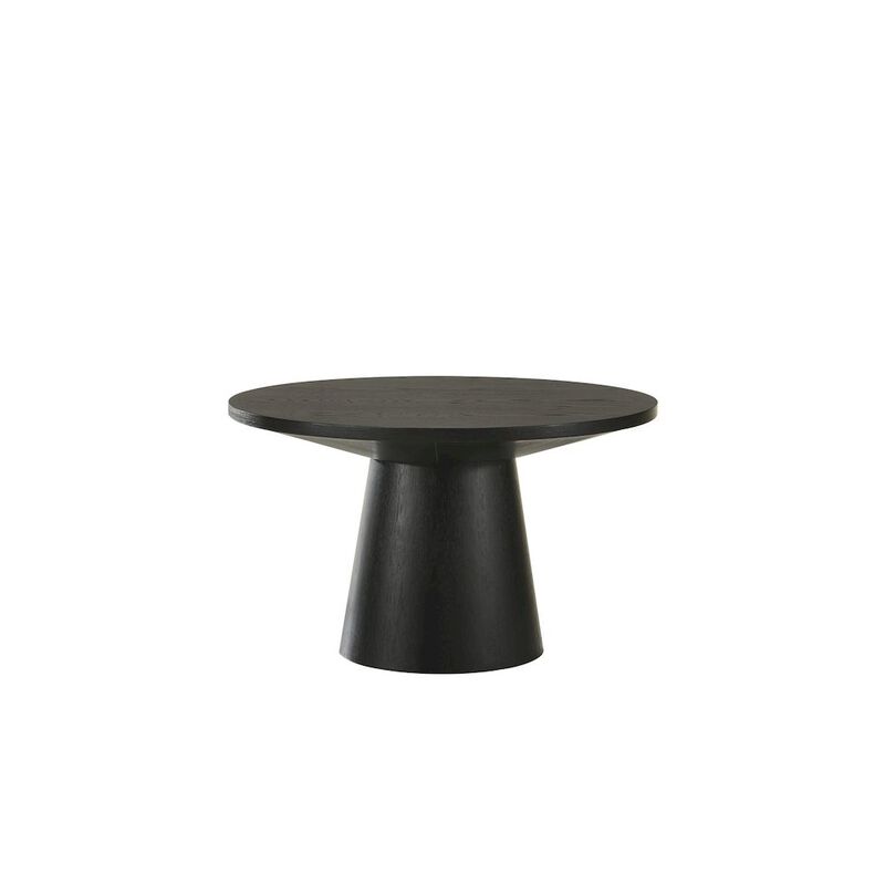 Best Master Furniture Terra Transitional Round Coffee Table with Pedestal Base, Ebony Black image number 0
