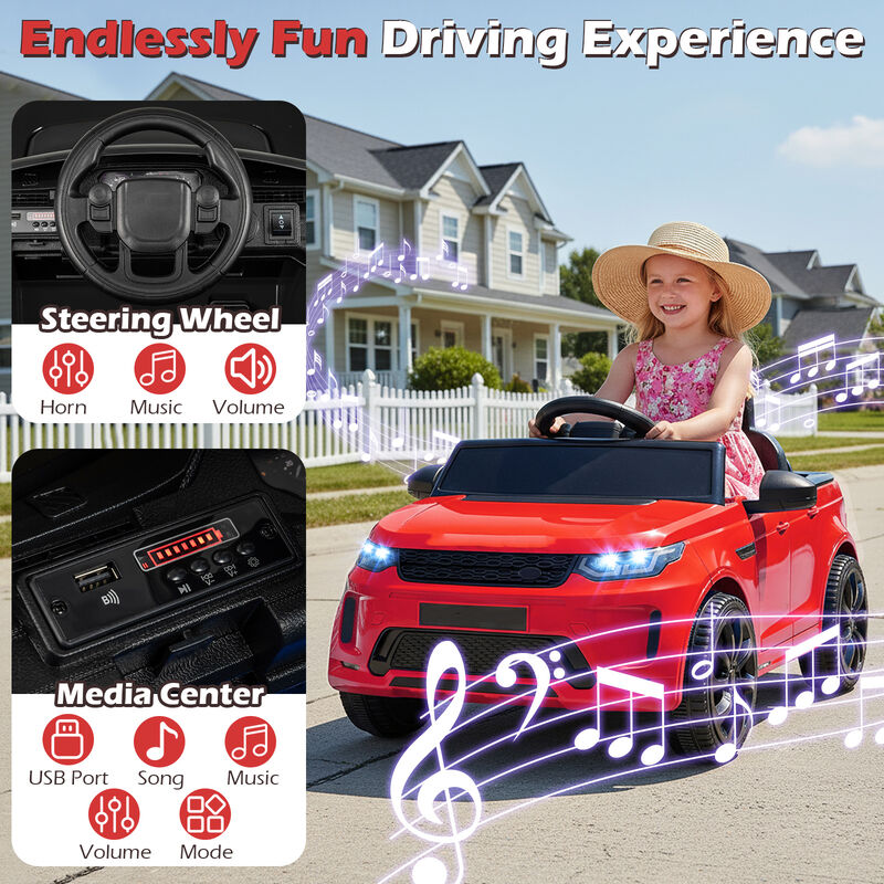 12V Kids Ride On Car with Remote Control, LED Lights, Music and Safety Belt image number 5