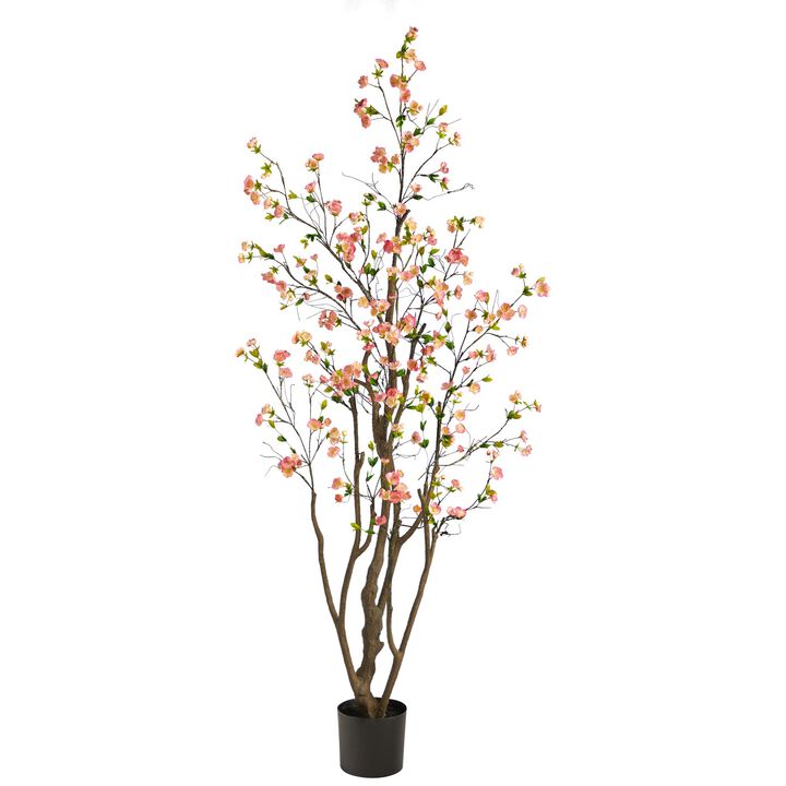 Nearly Natural 6.5-in Cherry Blossom Artificial Tree