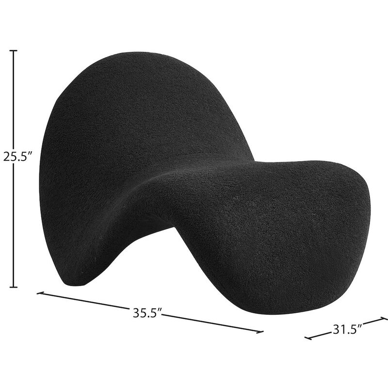 Meridian Furniture Theodore Black Fur Accent Chair