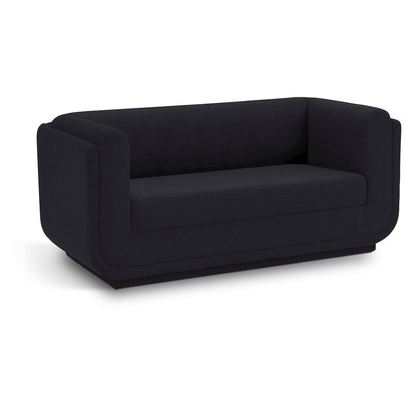 Meridian Furniture Kimora Black Linen Textured Fabric Loveseat