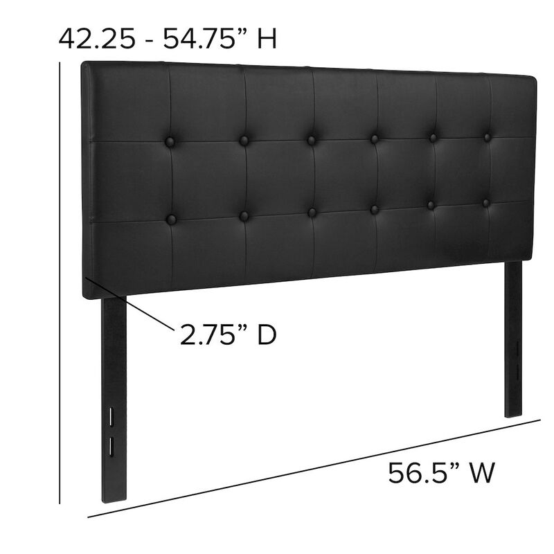 Flash Furniture Tufted Upholstered Full Size Headboard in Black Vinyl image number 3