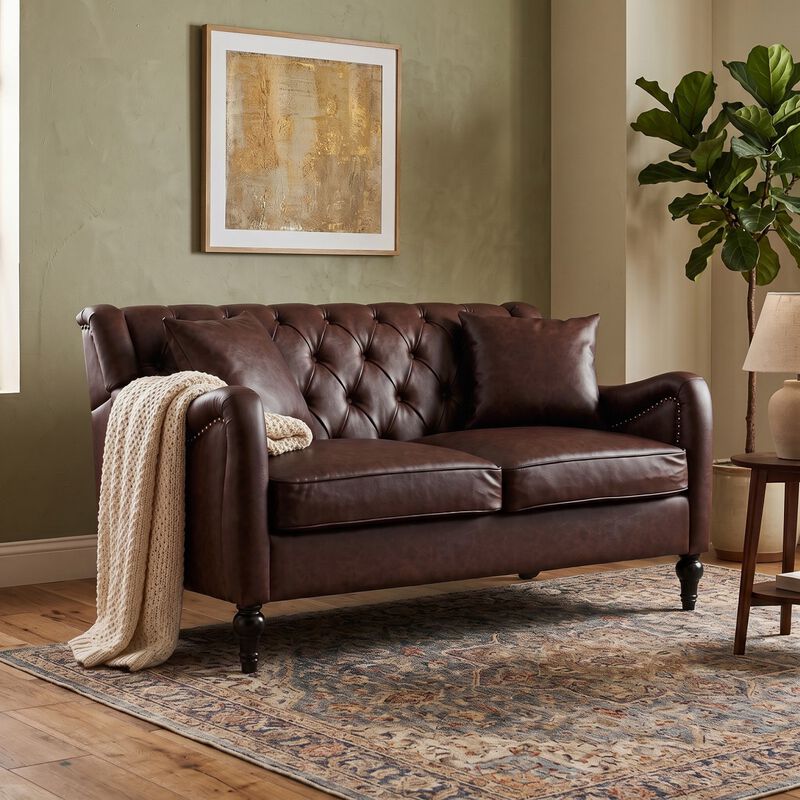 Nulin PU Leather Loveseat Sofa image number 3
