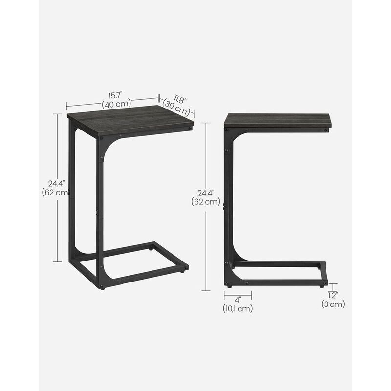 C-Shaped End Table Contemporary Design with Sleek and Versatile Functionality