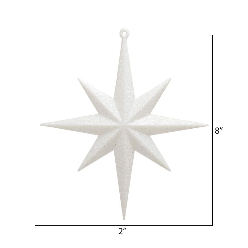 Vickerman 8" White Iridescent Glitter Bethlehem Star Christmas Ornament, 4 per Box image number 5