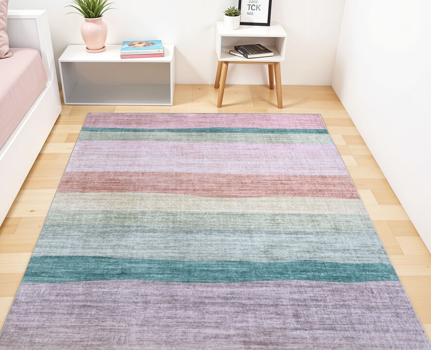 HomeRoots Juvenile Rainbows Youthful Area Rug