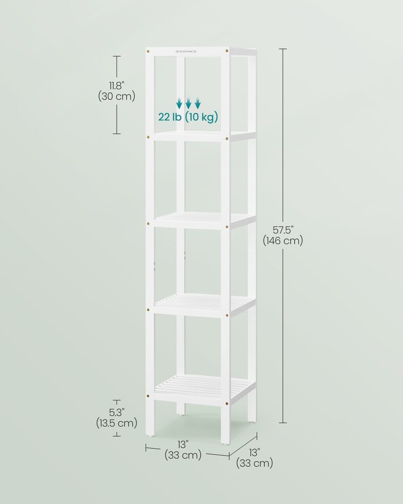 5-Tier Wicker Bathroom Shelf and Standing Kitchen Rack for Organized Storage