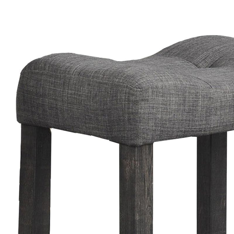 Best Master Furniture Vitaliya Black Charcoal Linen Counter Height Stools, Set of 2