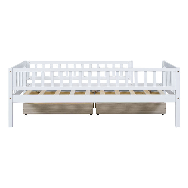 Whisen Twin Size Daybed Wood Bed with Two Drawers image number 8
