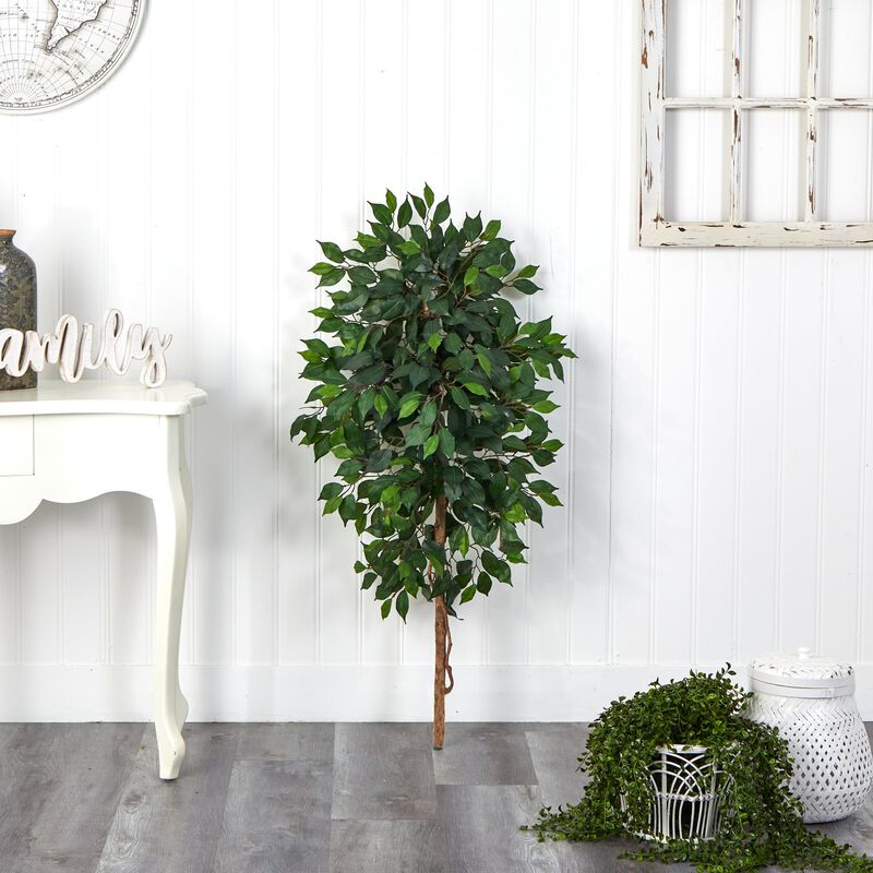 Hivvago 4 Feet Single Ficus Artificial Tree (No Pot)