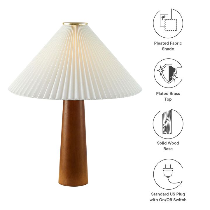 Modway Jessica Pleated Table Lamp in Walnut