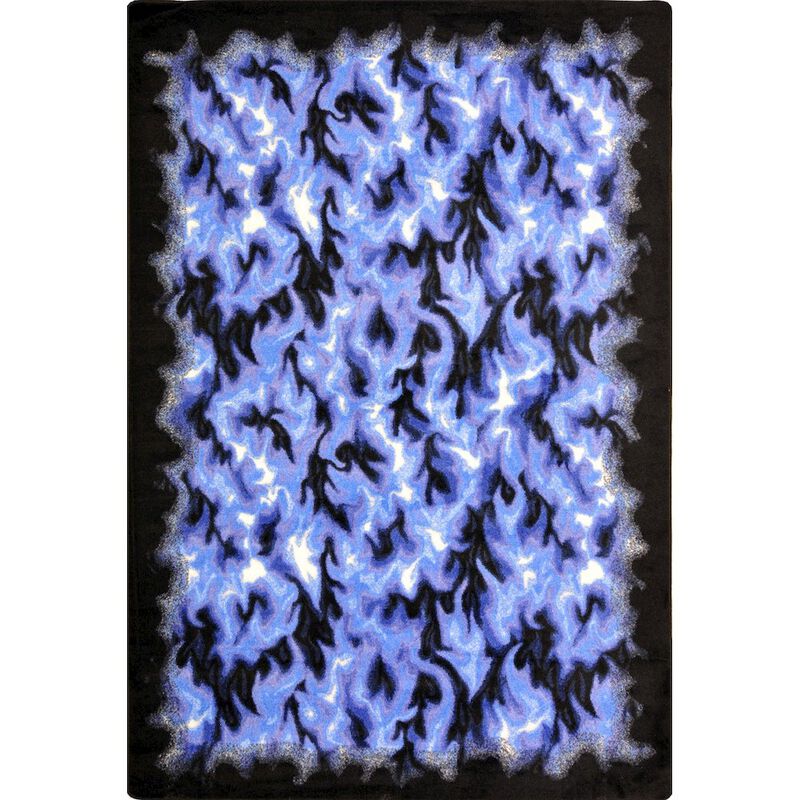 Joy Carpets Kaleidoscope Inferno 7'8 x 10'9 Area Rug in Color Blue