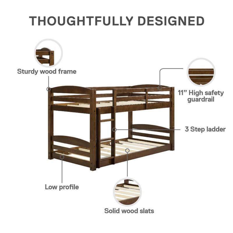DHP Sierra Convertible Twin over Twin Bunk Bed with Safety Railings