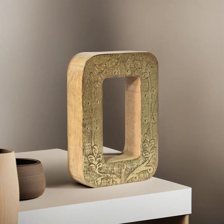 Vintage Natural Gold Handmade Eco-Friendly "0" Numeric Number For Wall Mount & Table Top Décor