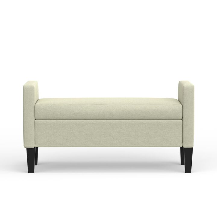 Rize Home 46 Storage Bench with Arms - Beige