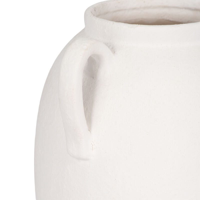 Cer, 10" Textured Jug W/ Handles, White image number 4