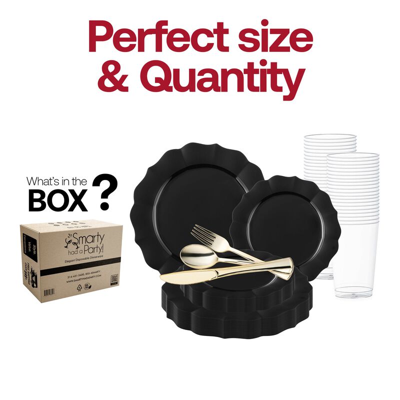 Black Round Lotus Plastic Wedding Value Set image number 3