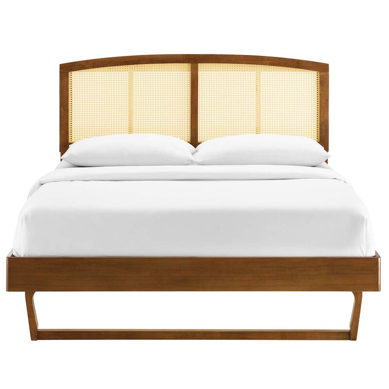 Modway - Sierra Cane and Wood King Platform Bed with Angular Legs image number 4