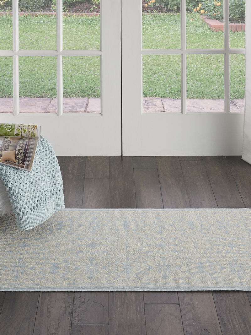Jubilant JUB06 Ivory/Light Blue 2'3" x 7'3" Rug
