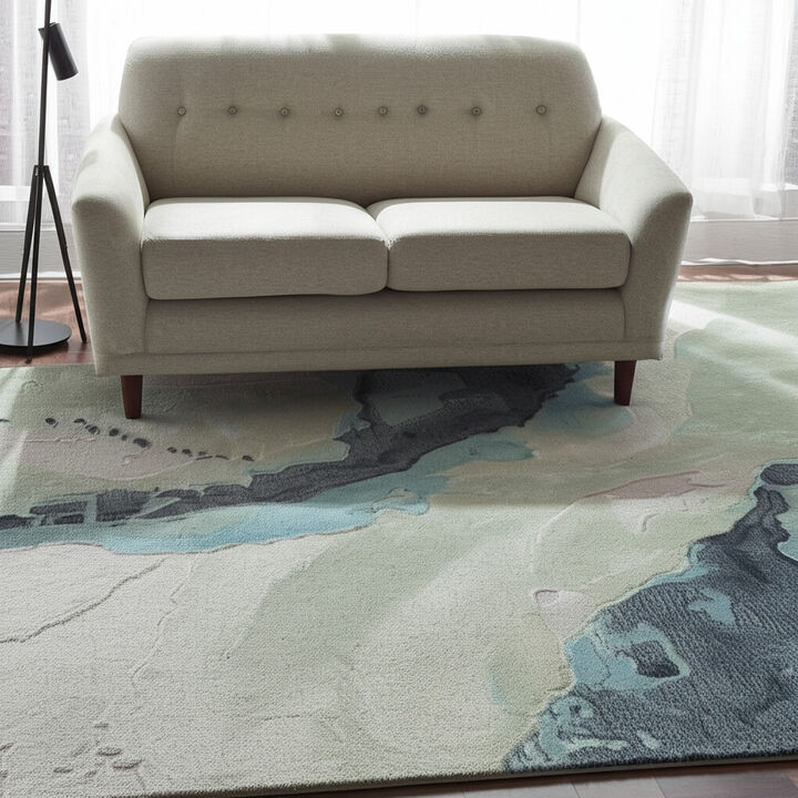 HomeRoots Abstract Hand Tufted Area Rug