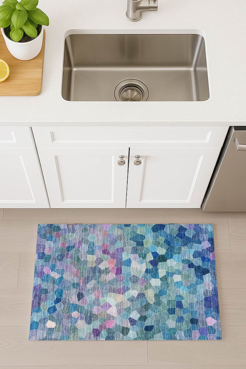 Kaleidoscope KL1 Turquoise 9' x 12' Rug image number 2