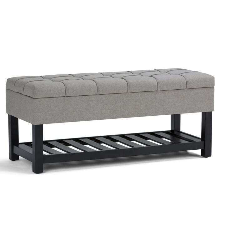 Simpli Home Saxon Storage Ottoman Bench