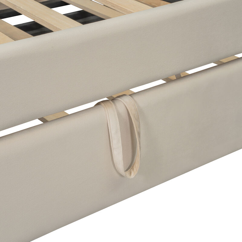 Merax Twin Size Upholstered Daybed with Pull-Up Trundle