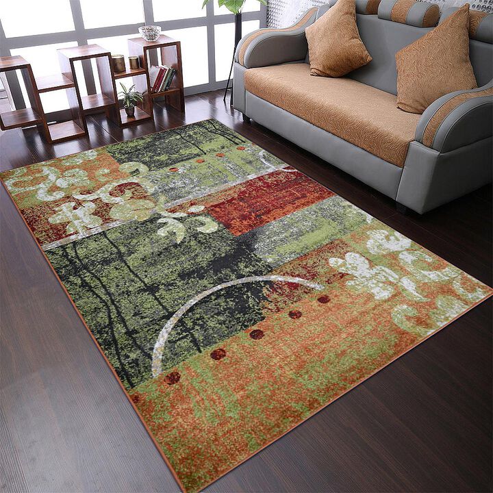 RUGSOTIC CARPETS MACHINE MADE HEATSET POLYPROPYLENE AREA RUGS  - Rectangle Shape, Contemporary Modern Design, Midium Pile Machine Made Area Rugs (M00043)