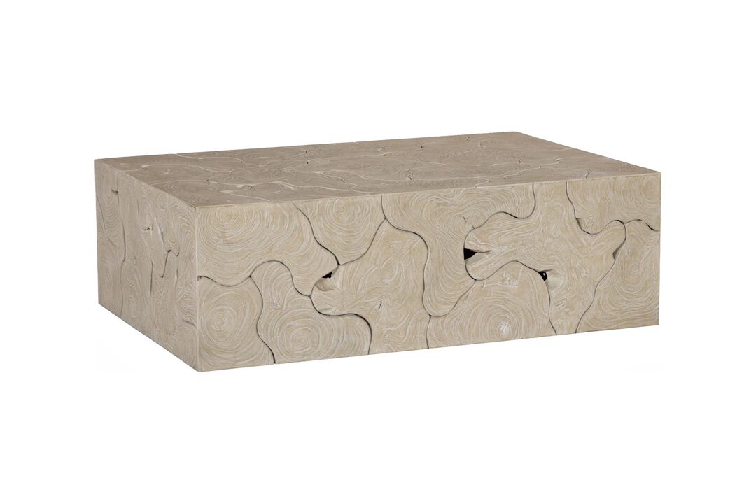 Teak Slice Rectangle Coffee Table