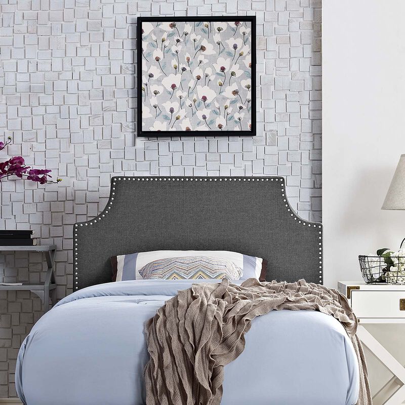Modway - Laura Twin Upholstered Fabric Headboard Gray image number 1