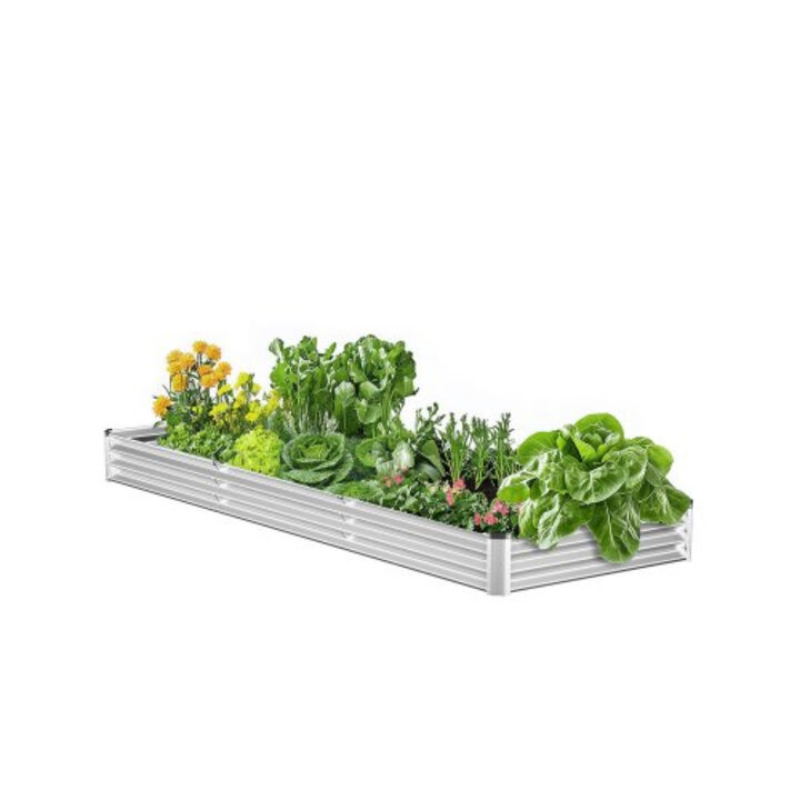 Galvanized Garden Bed – Heavy-Duty Metal Raised Planter Box for Outdoor Flower & Veggie Gardening