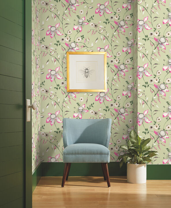Dream Blossom Light Green Wallpaper (Set of 2)