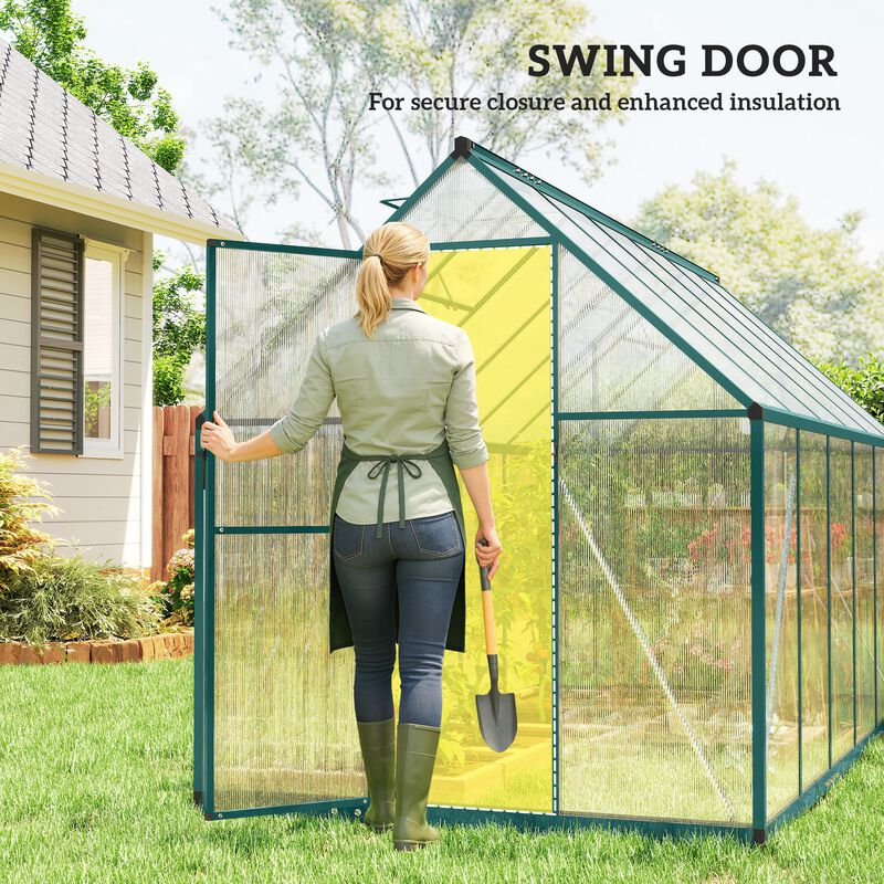 Hivvago 11x6 ft Polycarbonate Walk-In Greenhouse image number 5