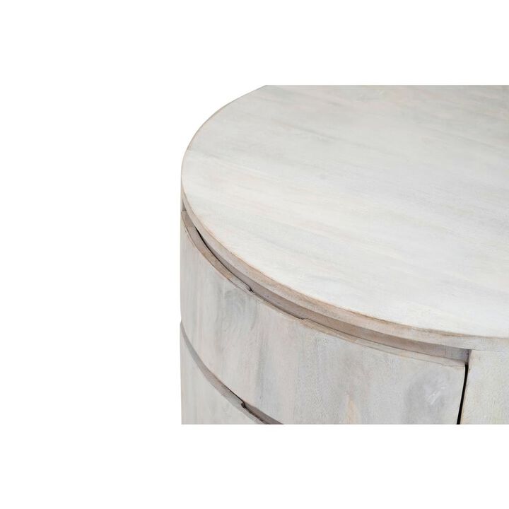 Carolina Living Christa 2-Drawer 30 Round Coffee Table - Whitewash