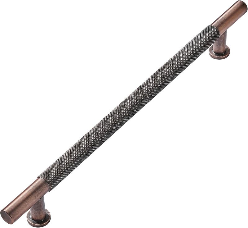 khtumeware 1 Pack 12 Inch(305mm) Soild Knurled Appliance Pulls Brushed Antique Copper Cabinet Pulls Drawer Pulls Kitchen Hardwar