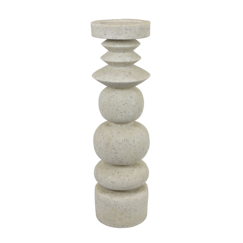 Josi Tabletop D&eacute;cor Candle Holder, Sculpted Turned Resin image number 2