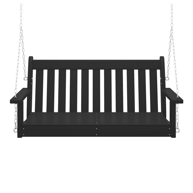WestinTrends Outdoor Patio HDPE Hanging Front Porch Swing Bench