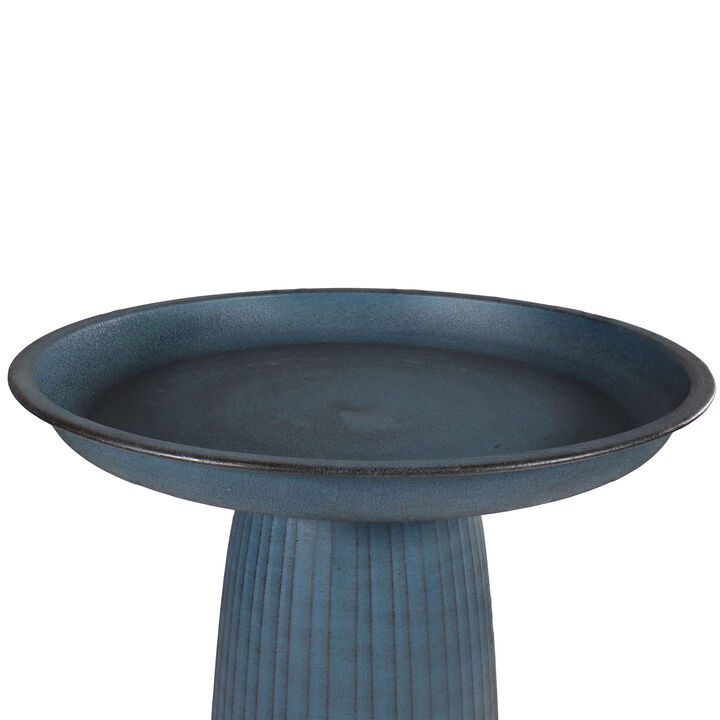 Matte Gleeful Garden Metal Outdoor Bird Bath