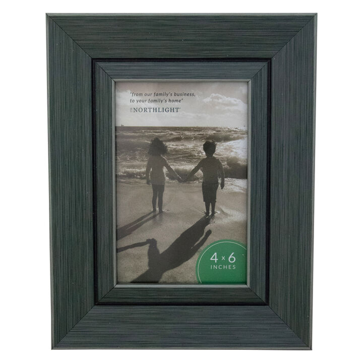 9.25" Classical Rectangular 4" x 6" Photo Picture Frame - Gray and Black