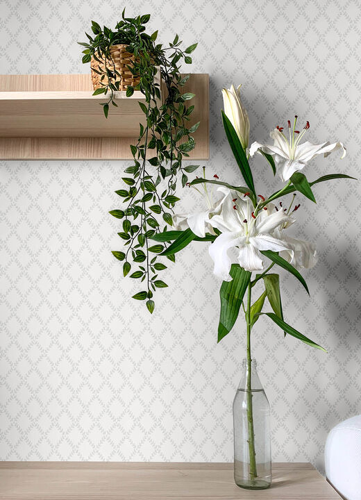 Trevor White Leaf Trellis Wallpaper (Set of 2)